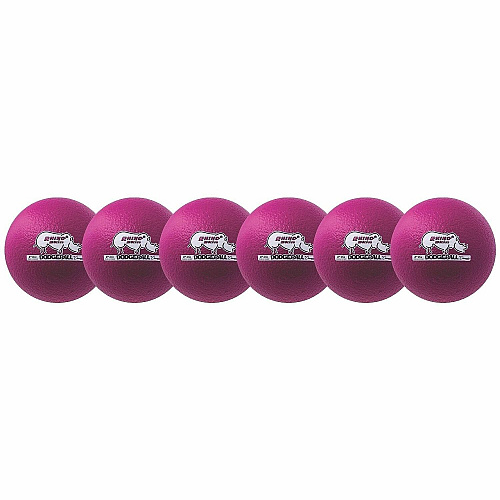 Champion Sports Rhino Skin Low Bounce Dodgeball Set 6.30" - Low Density Foam - Neon Purple - 6 / Set (RXD6NVSET)