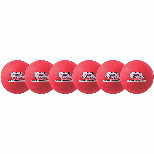 Champion Sports Rhino Skin Low Bounce Dodgeball Set 6.30" - Low Density Foam - Neon Red - 6 / Set (RXD6NRDSET)