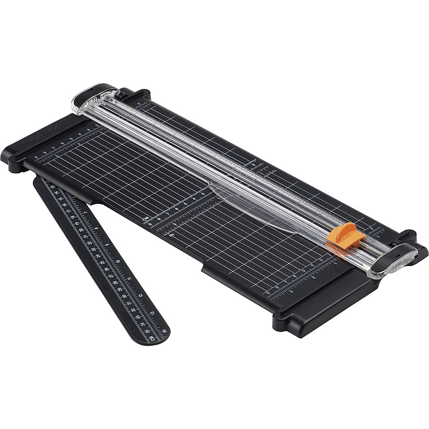 Fiskars SureCut 12" Portable Paper Trimmer 12" Cutting Length - 6.8" Overall Length - Titanium - 1 Each (1545401003)
