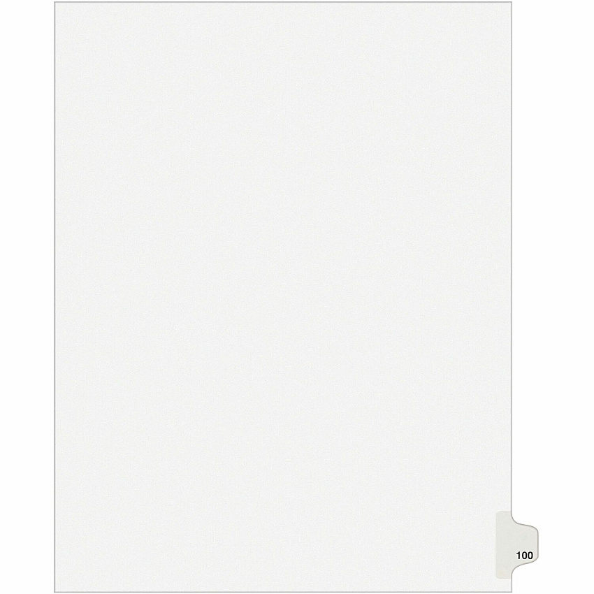 Avery&reg; Side Tab Individual Legal Dividers 500 x Divider(s) - 500 Side Tab(s) - 100 - 1 Tab(s)/Set - 8.5" Divider Width x 11" Divider Length - Letter - 8.50" Width x 11" Length - White Paper Divider - 25/Pack - 20 / Carton (82341)