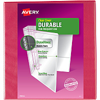 Avery&reg; DuraHinge Durable View Binder 2" Binder Capacity - Letter - 8 1/2" x 11" Sheet Size - 530 Sheet Capacity - 3 Ring - Fastener: Slant Ring - Pocket: 2 - Polypropylene - Recycled - Pocket, Durable, Tear Resistant, Flexible, Split Resistant (17817)