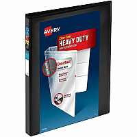 Avery&reg; One Touch Heavy-Duty View Binder 1/2" Binder Capacity - Letter - 8 1/2" x 11" Sheet Size - 135 Sheet Capacity - 45/64" Spine Width - 135 x 0.50" Ring - Fastener: Slant Ring - Pocket: 4, Internal - Polypropylene - Black - Adhesive, Archi (79381)