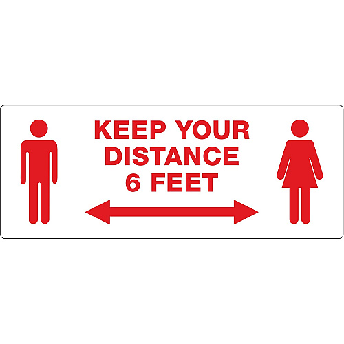 Avery&reg; Surface Safe KEEP YOUR DISTANCE Decals Print/Message "Keep Your Distance" - Rectangular Shape - Water Resistant, Pre-printed, Chemical Resistant, Abrasion Resistant, Tear Resistant, Durable, UV Resistant, Residue-free, Easy Peel, Anti-s (83079)