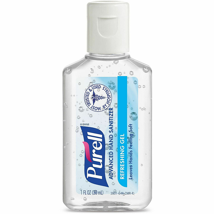 PURELL&reg; Advanced Hand Sanitizer Gel 1 fl oz - Bottle Dispenser - Kill Germs - Skin, Hand - Clear - 72 / Carton (390172CMR)
