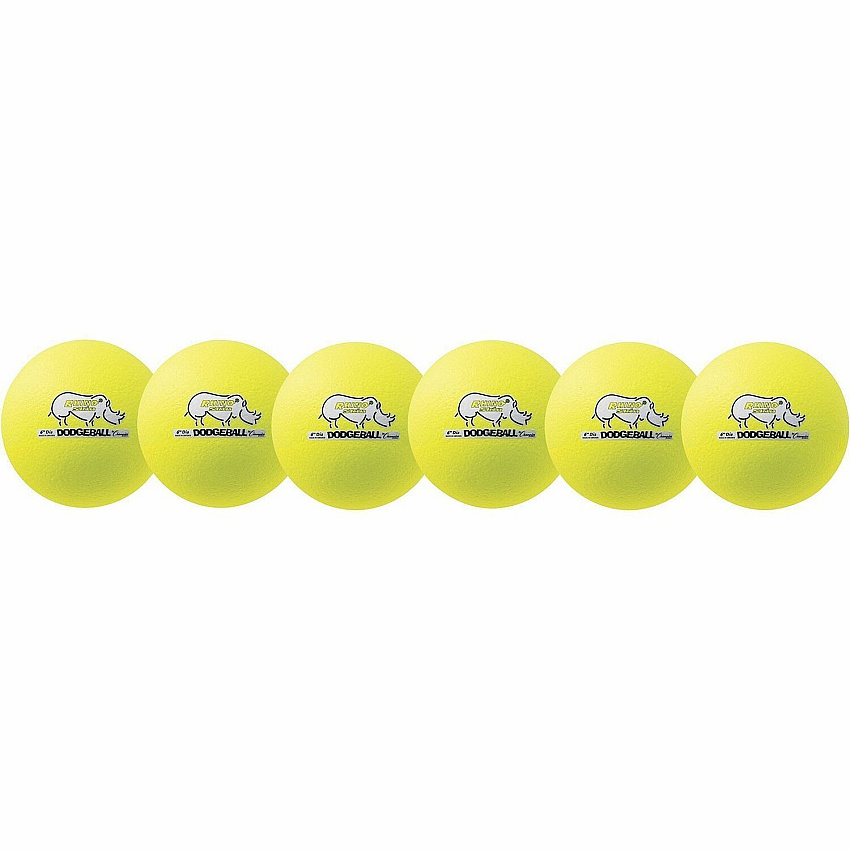 Champion Sports Rhino Skin 6" Dodgeball Set 6.30" - Child - Neon Yellow - 6 / Set (RXD6NYSET)