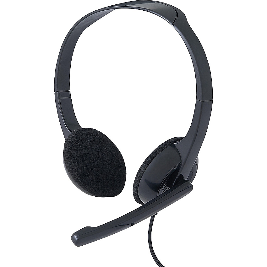 Verbatim Stereo Headset with Microphone Stereo - Mini-phone (3.5mm) - Wired - 32 Ohm - 20 Hz to 20 kHz - Over-the-head - Binaural - Circumaural - 5.74 ft Cable - Omni-directional Microphone (70721)