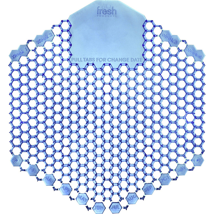 Fresh Products Wave 3D Urinal Screen Lasts upto 30 Days - Splash Reducer, Odor Control - 10 / Pack - Blue (3WDS60CBL)