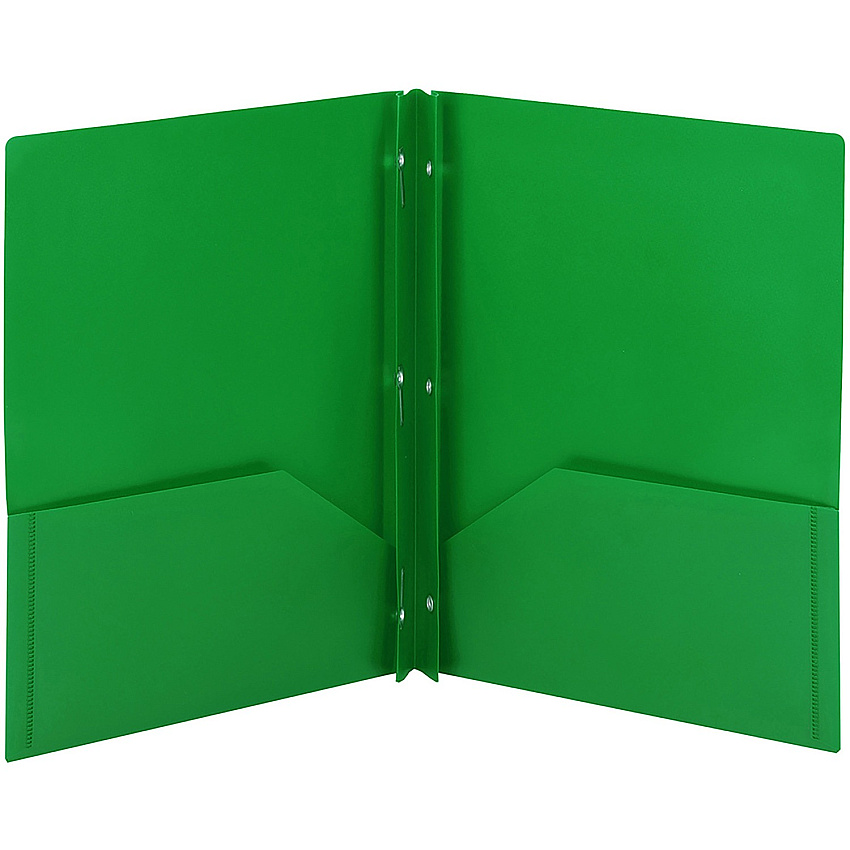Smead Letter Fastener Folder 8 1/2" x 11" - 180 Sheets Capacity - 2 x Double Tang Fastener(s) - 2 Internal Pocket(s) - Green - 3/Pack - 3 / Carton (87732)