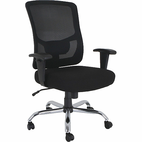 Lorell High-capacity Mesh High-back Task Chair Fabric Seat Material - Mid Back - 5-star Base - Black - 1 Each (LLR62625)