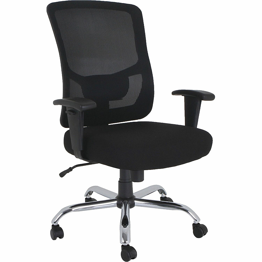 Lorell High-capacity Mesh High-back Task Chair Fabric Seat Material - Mid Back - 5-star Base - Black - 1 Each (LLR62625)