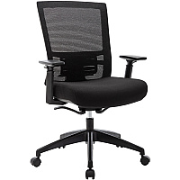 Lorell Mesh Mid-back Office Chair Fabric Seat Material - Mid Back - 5-star Base - Black - 1 Each (LLR62626)