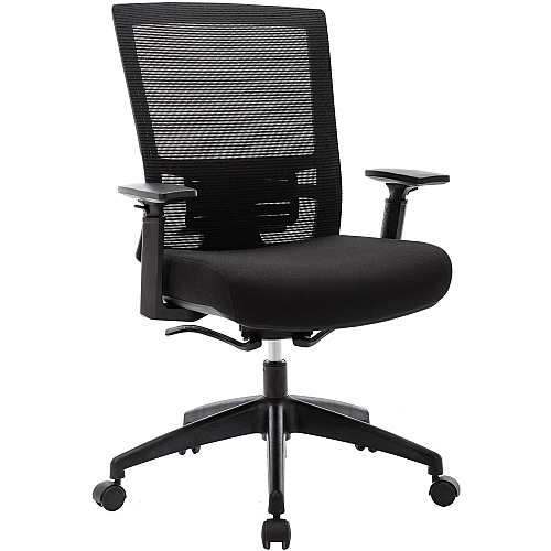 Lorell Mesh Mid-back Office Chair Fabric Seat Material - Mid Back - 5-star Base - Black - 1 Each (LLR62626)