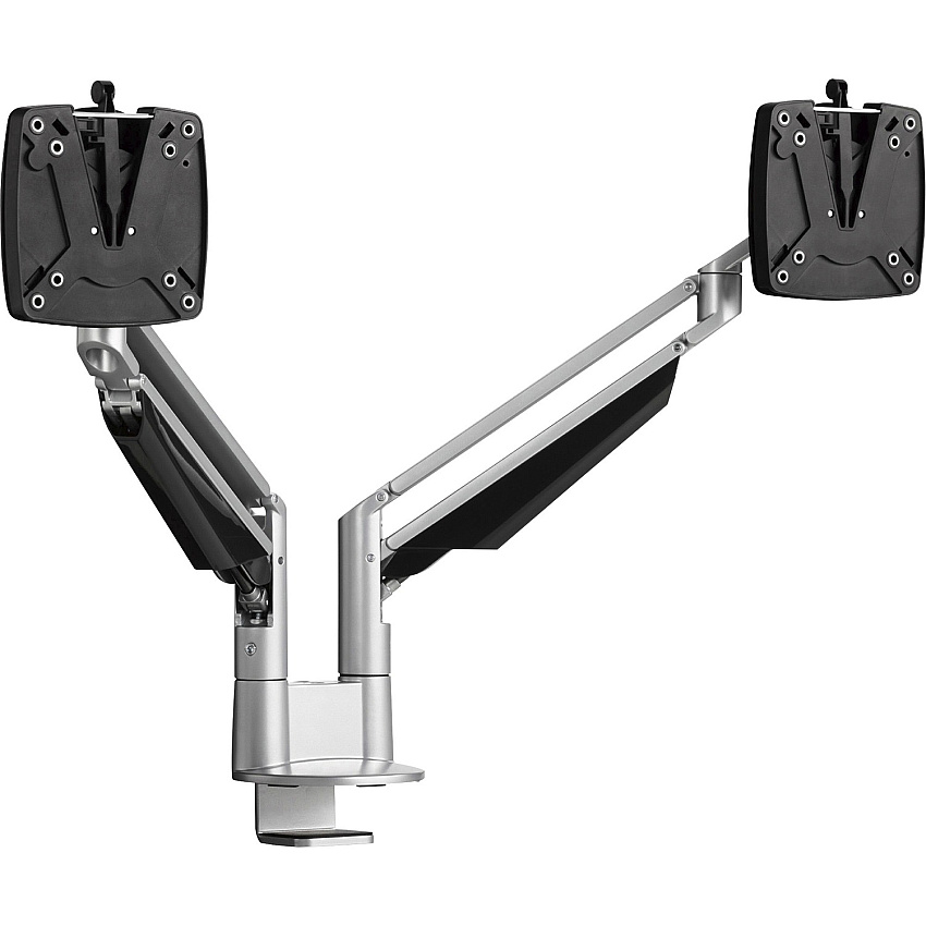 Novus CLU Duo 990+4019+000 Mounting Arm for Monitor - Silver 2 Display(s) Supported - 13" Screen Support - 30 lb Load Capacity - 75 x 100 - Aluminum, Metal, Plastic - 1 Carton (9904019000)