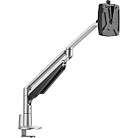 Novus CLU Duo 990+2019+000 Mounting Arm for Monitor - Silver 1 Display(s) Supported - 15 lb Load Capacity - 75 x 100 - Aluminum, Metal, Plastic - 1 Carton (9902019000)