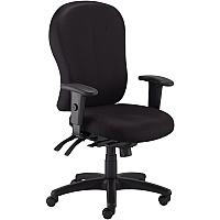 Eurotech 4x4 Task Chair High Back - 5-star Base - Perfection Black - Armrest - 1 Each (FM408063)