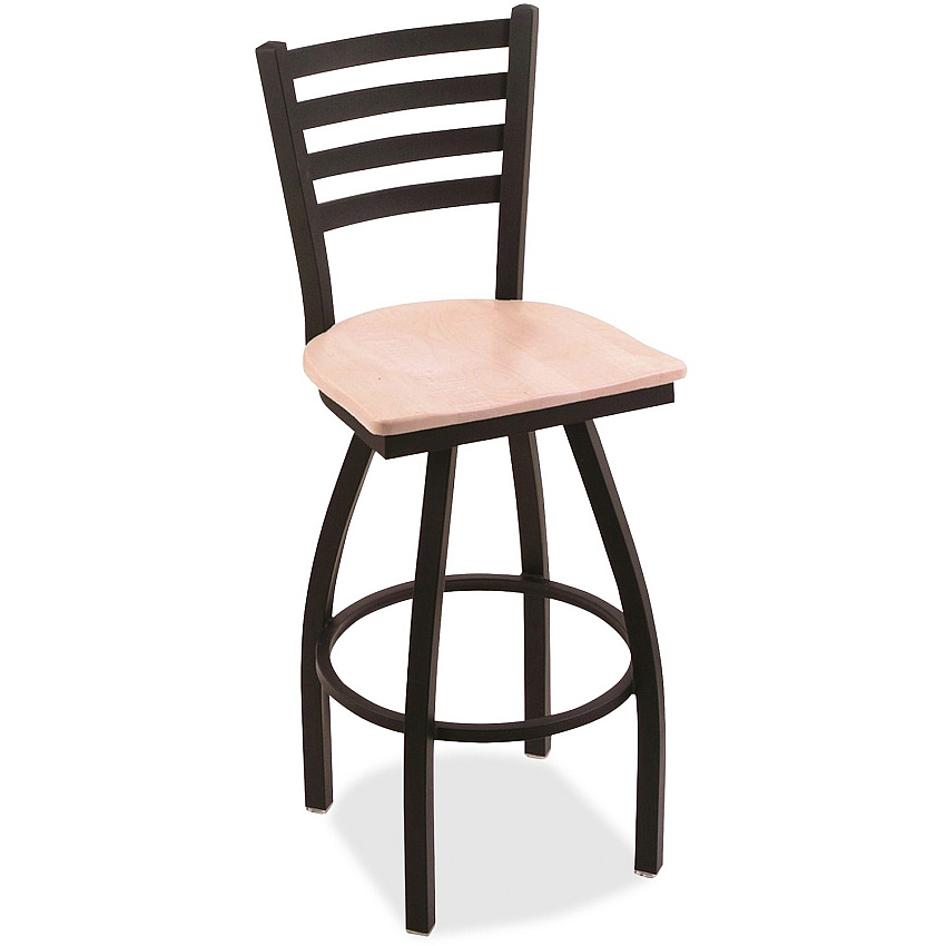 Holland Bar Stools Bar Stool Jackie Swivel Stool Natural Maple Seat Color - High Density Foam (HDF), Hardwood, Vinyl, Fabric Seat Material - Maple Frame Color - Powder Coated Steel, Polyester Frame Material - Four-legged Base - 1 Each (41030BWN)