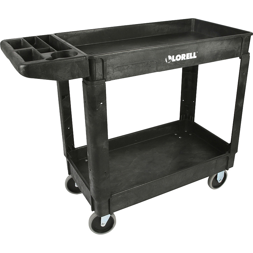 Lorell Storage Bin Utility Cart 550 lb Capacity - 4 Casters - 5" Caster Size - Structural Foam - 37.50" Width x 17" Depth x 39" Height - Black - 1 Each (LLR03611)