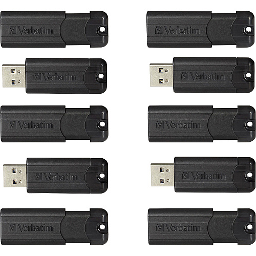 Microban 32GB PinStripe USB 3.2 Flash Drive Business Pack 32 GB - USB 3.2 (Gen 1) Type A - Black - Lifetime Warranty - 10 / Pack (70902)