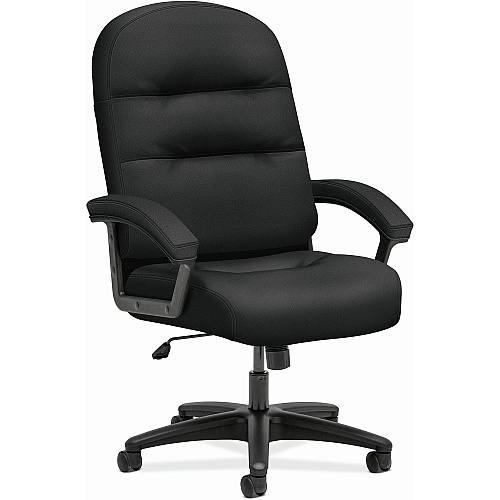 HON Pillow-Soft Executive High-Back Chair | Fixed Arms | Black Fabric Black Seat Color - Plush Seat Material - Black Back Color - Plush Back Material - Black Frame Color - High Back - 5-star Base - Armrest - 1 Each (2095HPWST10T)