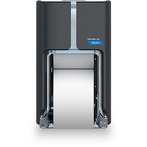 Cascades PRO Tandem DHC Bath Tissue Dispenser Touchless Dispenser - 2220 x Sheet - 12" Height x 6.6" Width x 7" Depth - Dark Gray - Hygienic, Jam-free, Key Lock - 1 Each (C310)