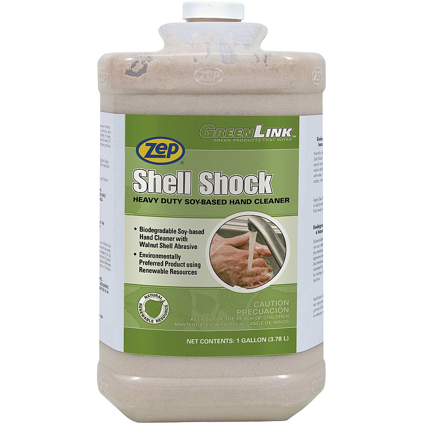 Zep Shell Shock HD Industrial Hand Cleaner Spiced Apple Scent - 1 gal - Squeeze Bottle Dispenser - Grime Remover, Grease Remover, Soil Remover, Tar Remover, Resin Remover, Paint Remover, Carbon Remover, Asphalt Remover, Ink Remover - Hand - Brown (318524)