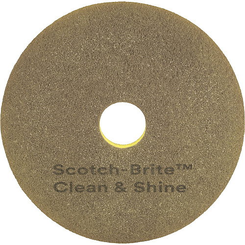 Scotch-Brite Clean & Shine Pad 5/Carton - Round x 12" Diameter x 1" Thickness - Cleaning, Polishing, Scrubbing - Vinyl Composition Tile (VCT), Luxury Vinyl Tile (LVT), Vinyl, Rubber, Stone, Terrazzo, Marble, Granite, Concrete, Linoleum Floor - 150 (09550)