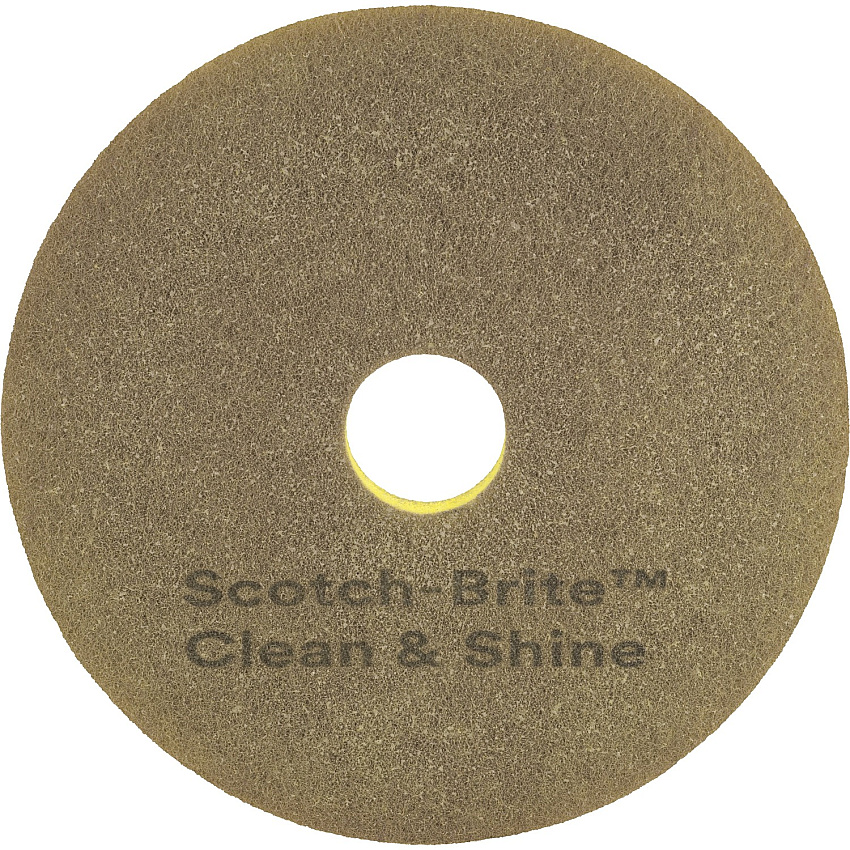 Scotch-Brite Clean & Shine Pad 5/Carton - Round x 12" Diameter x 1" Thickness - Cleaning, Polishing, Scrubbing - Vinyl Composition Tile (VCT), Luxury Vinyl Tile (LVT), Vinyl, Rubber, Stone, Terrazzo, Marble, Granite, Concrete, Linoleum Floor - 150 (09550)