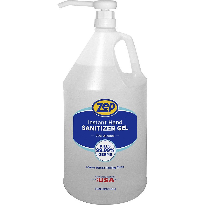 Zep Hand Sanitizer Gel Clean Scent - 1 gal - Pump Dispenser - Kill Germs - Hand - Clear - Residue-free - 1 Each (355825)