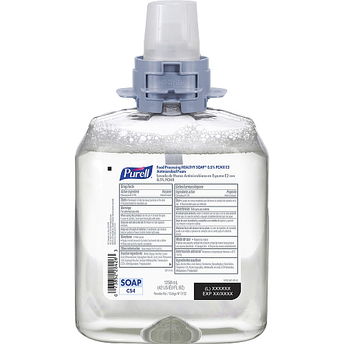 PURELL&reg; CS4 Food Processing HEALTHY SOAP&reg; 0.5% PCMX E2 Antimicrobial Foam Refill Light Floral Scent - 1.32 quart - Oil Remover, Soil Remover, Kill Germs - Hand, Food Processing Industry - Antibacterial - Dye-free, Fragrance-free - 4 / Car (513204)