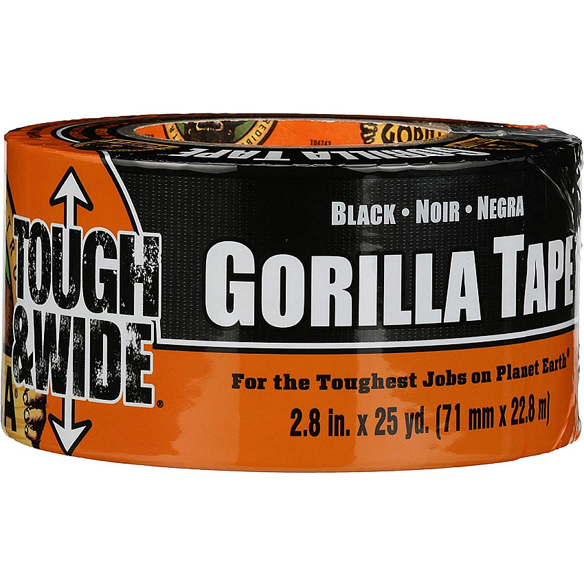 Gorilla Glue Gorilla Tough & Wide Tape 25 yd Length x 2.88" Width - Black - 1 Roll (106425)