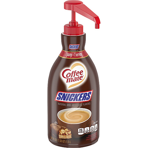Coffee-mate Coffee mate Snickers Flavored Liquid Creamer Pump Bottle Snicker Flavor - 50.70 fl oz (1.50 L)Bottle - 1 Each (97955)