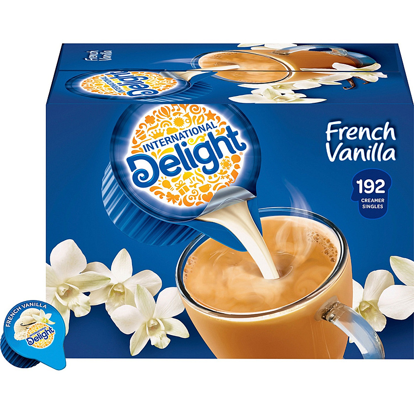 International Delight French Vanilla Liquid Creamer Singles French Vanilla Flavor - 0.50 fl oz (15 mL) - 192 / Carton (101521)