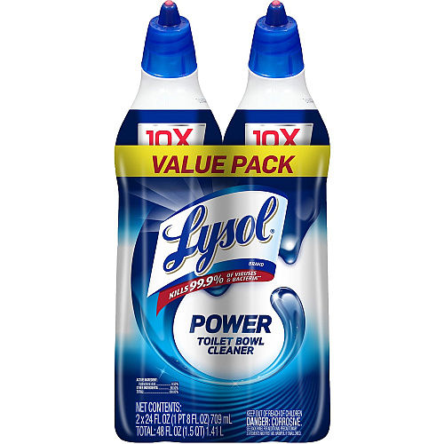 Lysol Toilet Bowl Cleaner 24 oz (1.50 lb) - Atlantic Fresh Scent - Disinfectant - Blue Bottle - 2 / Pack (98016)