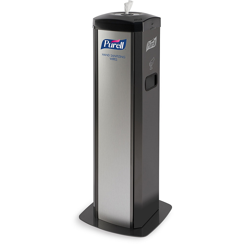 PURELL&reg; DS360 Hand Sanitizing Wipes Station Steel - Black - Durable - 1 / Carton (911401SLVHSW)