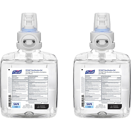 PURELL&reg; VF PLUS Hand Sanitizer Gel Refill 1.27 quart - Kill Germs, Bacteria Remover - Hand, Restaurant, Cruise Ship - Quick Drying, Fragrance-free, Dye-free, Hygienic - 2 / Carton (789902)