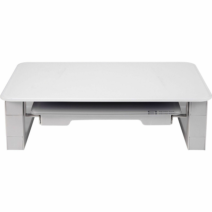 Quartet Monitor Riser with Glass Dry-Erase Board Desktop 100 lb Load Capacity - 5" Height x 10" Width - Desktop - White (Q090GMRW01)