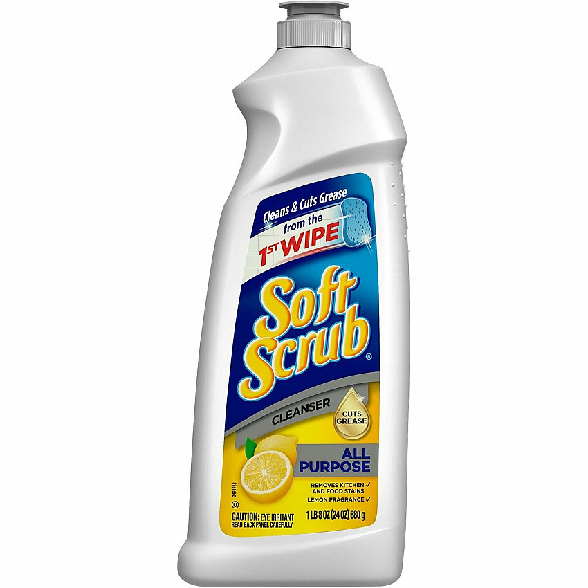 Soft Scrub Total All-purpose Bath/Kitchen Cleanser 26 fl oz (0.8 quart) - Lemon, Fresh Scent - Phosphate-free, Abrasive - White - 1 Each (00865)