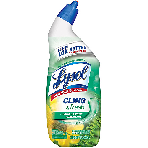 Lysol&reg; Toilet Bowl Cleaner, Forest Rain, 24 oz. Bottle 24 oz (1.50 lb) - Forest Rain Scent - Disinfectant - Blue Squeeze Bottle - 1 Each (98010)