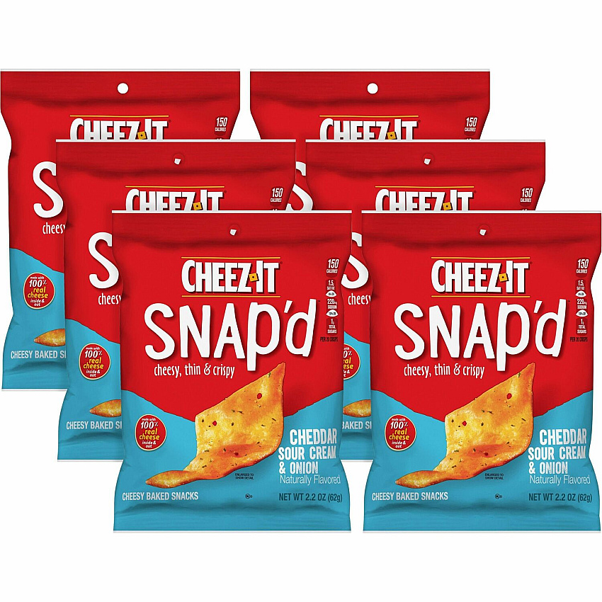 Cheez-It Snap'd Cheddar Sour Cream & Onion Crackers Cheddar Sour Cream, Onion - 6 / Carton (11460)