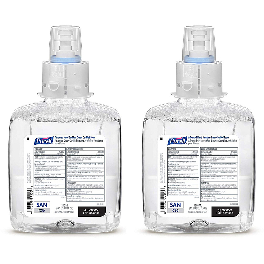 PURELL&reg; Hand Sanitizer Foam Refill Fragrance-free Scent - 1.27 quart - Pump Bottle Dispenser - Kill Germs - Hand, Healthcare - Moisturizing - Hygienic, Bio-based, Dye-free - 2 / Carton (655102)