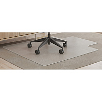 Deflecto SuperMat+ Chairmat Medium Pile Carpet, Home Office, Commercial - 53" Length x 45" Width x 0.500" Thickness - Rectangular - Polyvinyl Chloride (PVC) - Clear - 1 / Carton (CM14232AMCOM)