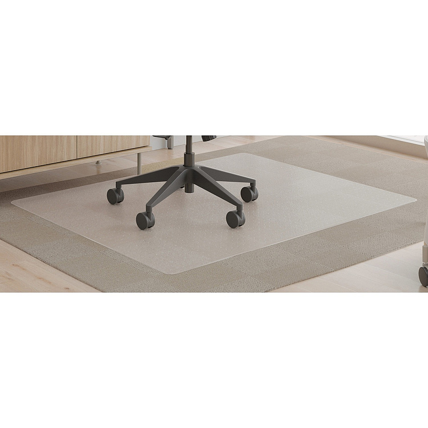 Deflecto SuperMat+ Chairmat Home Office, Commercial - 60" Length x 46" Width x 0.500" Thickness - Rectangular - Polyvinyl Chloride (PVC) - Clear - 1 / Carton (CM14442FACOM)