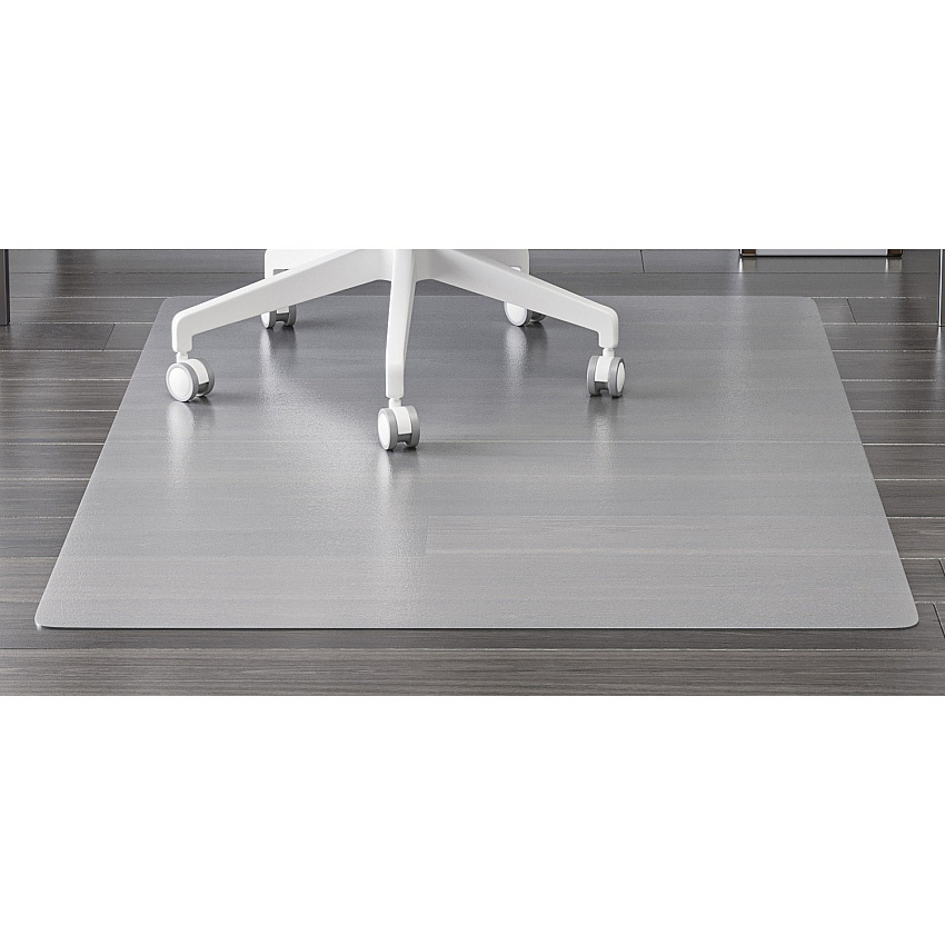 Deflecto EconoMat PLUS Antimicrobial Hard Floor Chair Mat Hard Floor, Hardwood Floor, Tile Floor, Laminate Floor, Linoleum Floor, Concrete - 53" Length x 45" Width - Rectangular - Vinyl - Clear - 1 / Carton (CM2E242AMCOM)