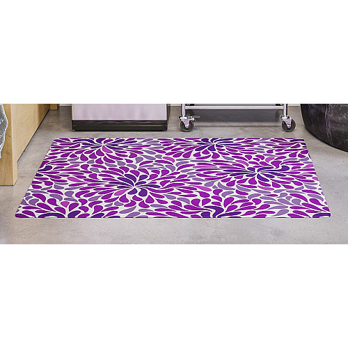 Deflecto FashionMat Purple Rain Chair Mat Home, Office, Classroom, Hard Floor, Pile Carpet, Dorm Room - 40" Length x 35" Width x 0.050" Thickness - Rectangular - Purple Rain - Vinyl - Multicolor - 1 / Carton (CM3540PR)