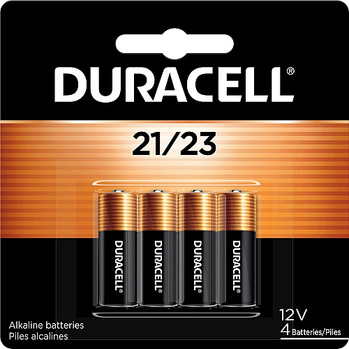 Duracell MN21/23 Alkaline Batteries For Car Alarm, Keyfob Transmitter, GPS Device, Remote Control, Child Locator, Motion Detector, Garage Door Opener, Door Lock, Security Device - 12 V DC - 4 Each (MN21B4)