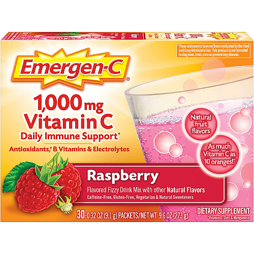 Emergen-C Raspberry Vitamin C Drink Mix For Immune Support - Fruit, Raspberry - 30/Pack - 1 Each (30201)