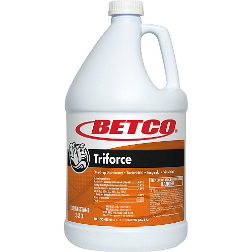 Betco Triforce Disinfectant Concentrate - 128 fl oz (4 quart) - Fresh Scent - 1 Each - Disinfectant - Orange (3330400)