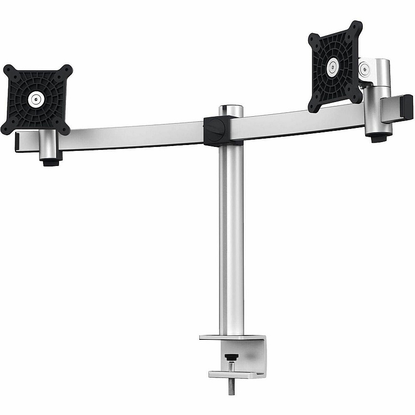 DURABLE Mounting Arm for Monitor - Silver Height Adjustable - 2 Display(s) Supported - 27" Screen Support - 17.64 lb Load Capacity - 75 x 75, 100 x 100 - Aluminum, Plastic - 1 Each (508523)