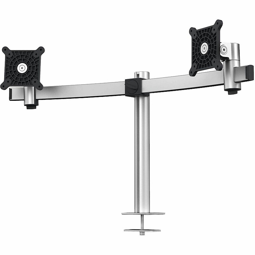 DURABLE Desk Mount for Monitor, Curved Screen Display - Silver Height Adjustable - 2 Display(s) Supported - 38" Screen Support - 17.64 lb Load Capacity - Aluminum, Plastic - 1 Each (508623)