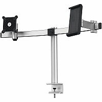 DURABLE Mounting Arm for Monitor, Tablet - Silver Height Adjustable - 1 Display(s) Supported - 34" Screen Support - 17.64 lb Load Capacity - 75 x 75, 100 x 100 - Aluminum, Plastic - 1 Each (508723)